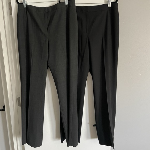 Lafayette 148 Menswear Pants Lot Of 2 Women's 12 Black Grey Wool Trouser Career - Picture 2 of 16